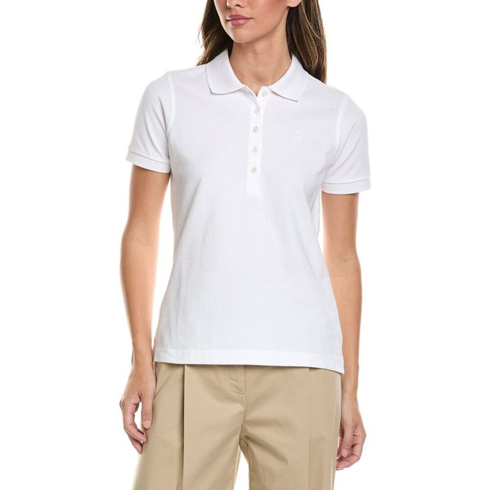 Brooks Brothers Womens  Pique Golf Polo Shirt, White
